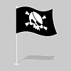 Vector clipart: Jolly Roger. pirate flag. Skull and Bones.